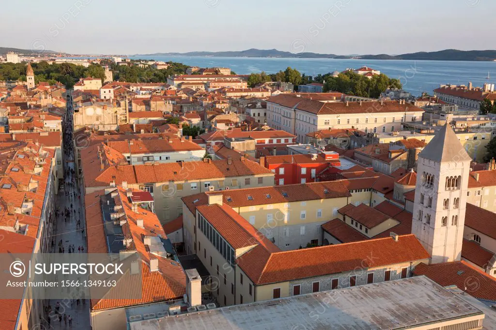 view on old town and St. Mary's church, Zadar, Croatia.