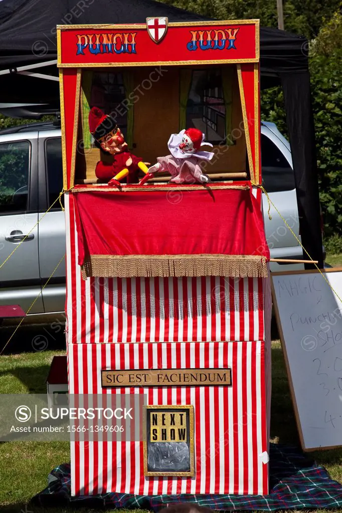 Punch and Judy Show, Cross in Hand Summer Fete, Cross in Hand, Sussex, England.