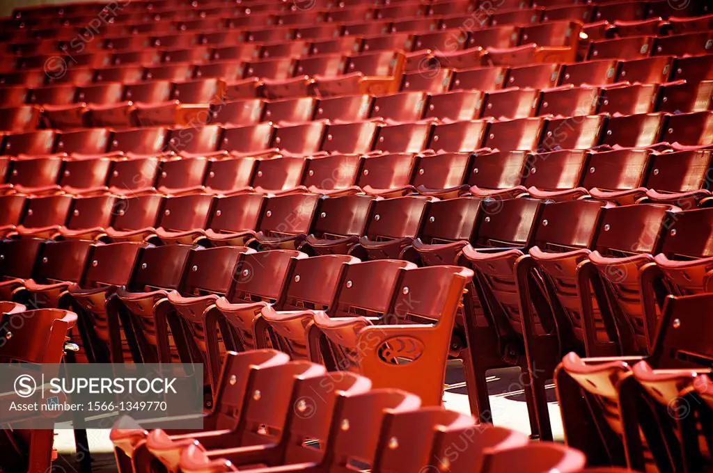 Red auditorium seats.