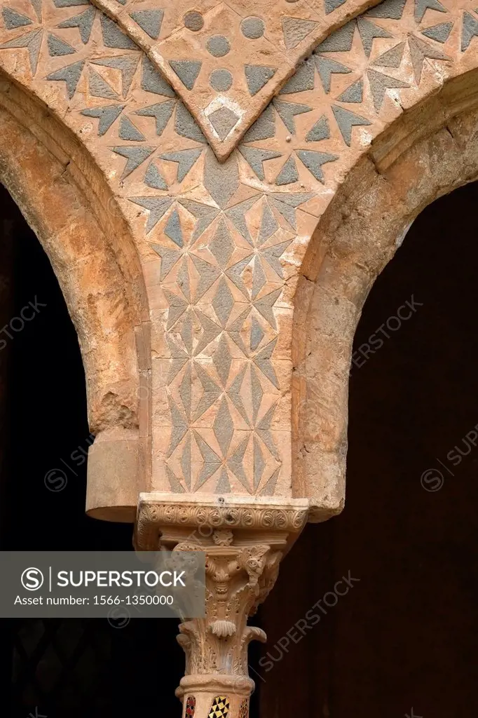 Arch of Cloister of the Cathedral of Monreale, Palermo, Sicily, Italy