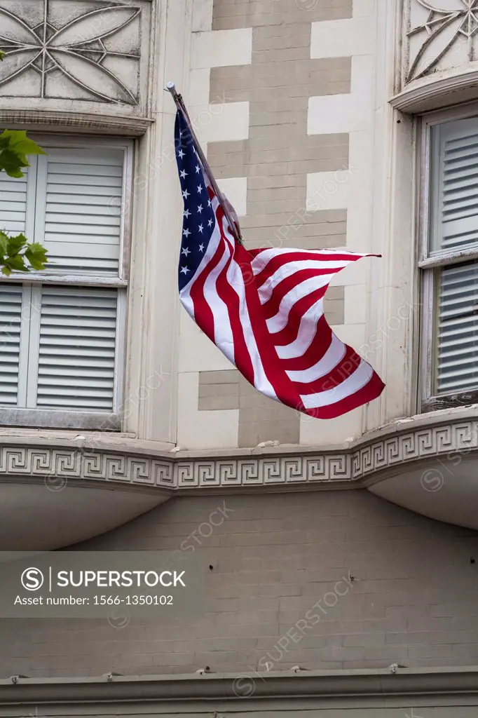 Flag of the United States of America in Monterey, California, USA