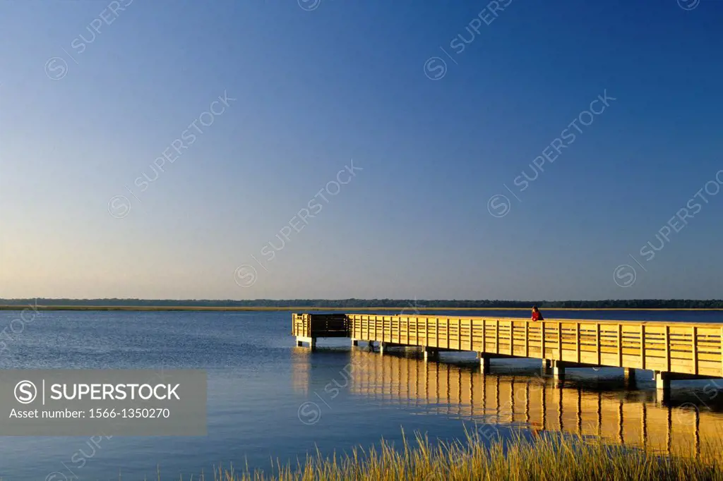 Estuary park dock, Cumberland Island National Seashore, St Marys, Georgia.