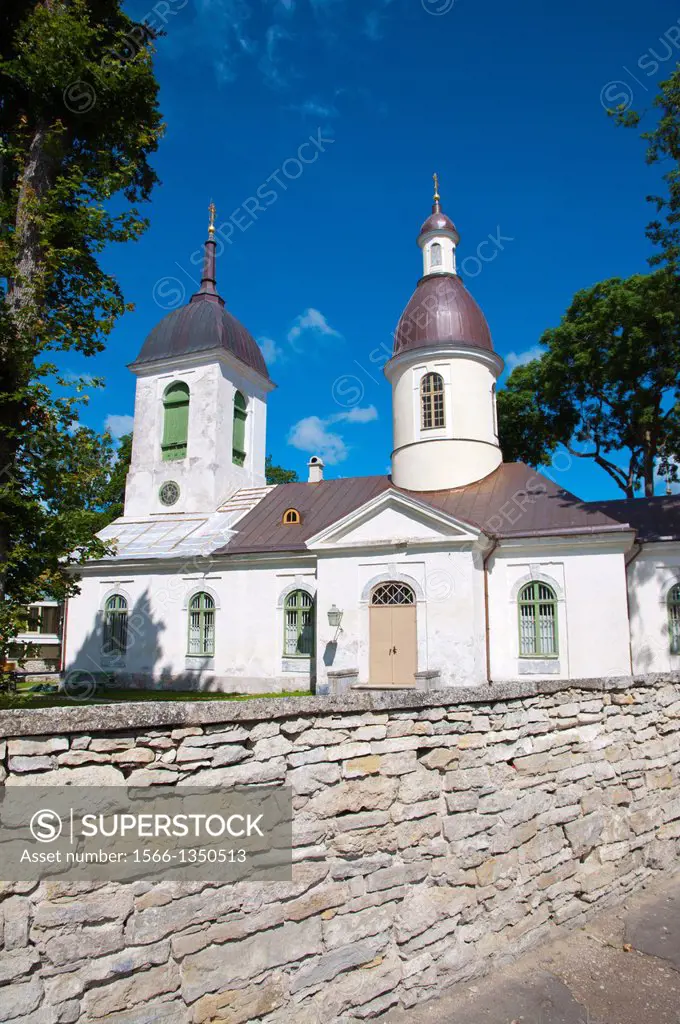 Apostolik Oigeusu Nikolai kirk the St Nicholas Orthodox church Kuressaare town Saaremaa island Estonia northern Europe.
