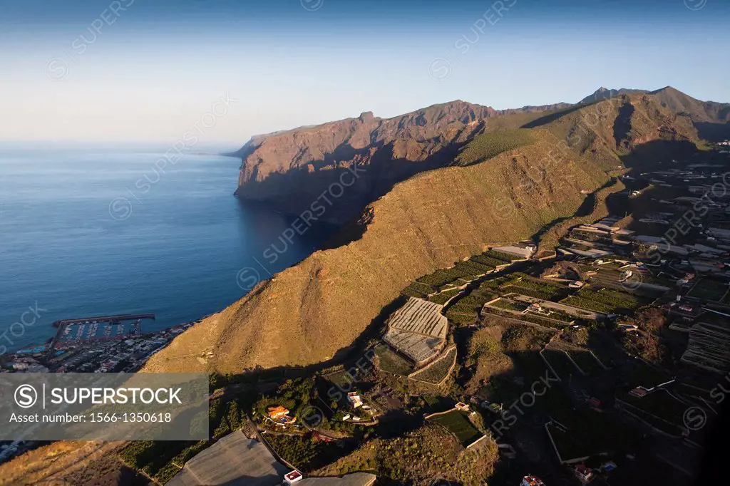 Aerial View of Los Gigantes, Tenerife, Canary Islands, Spain.