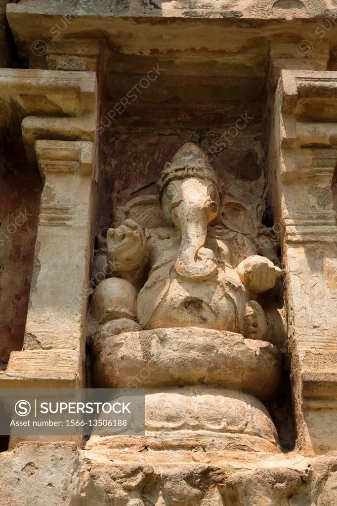 Ganesha, niche on the southern wall, Amman temple of goddess Brihannayaki, Brihadisvara Temple complex, Gangaikondacholapuram, Tamil Nadu, India. View...