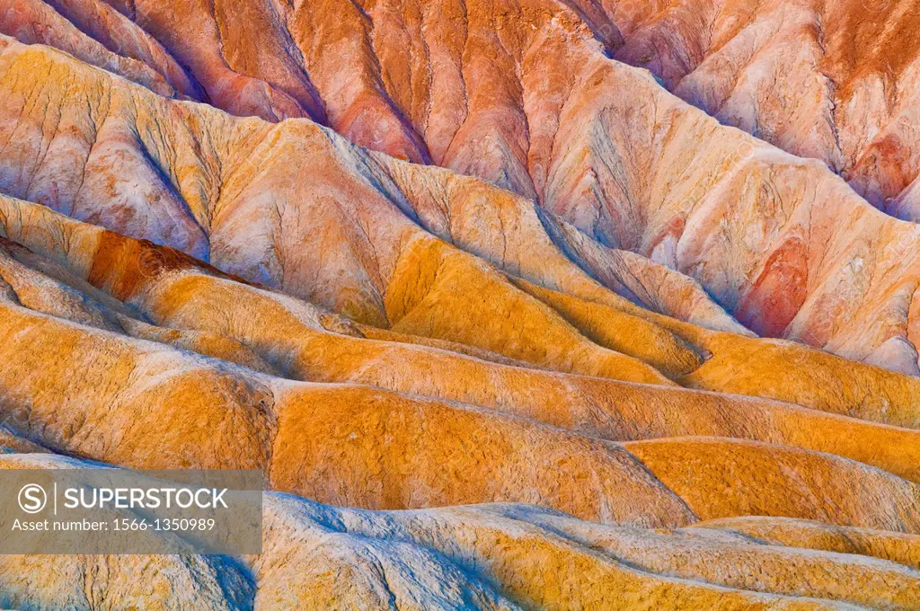 Eroded hills below Zabriskie Point, Death Valley National Park. California USA.