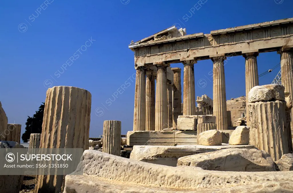 GREECE, ATHENS, ACROPOLIS, PARTHENON, VIEW FROM NORTHEAST.