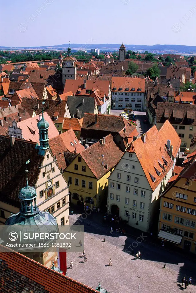 GERMANY, ROTHENBURG ON THE TAUBER, OVERVIEW FROM CITY HALL TOWER.