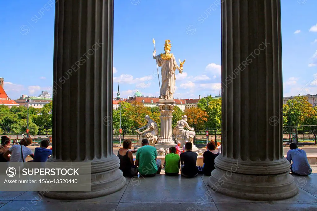 Columns, building of the Parliament of Austria, Vienna, Austria