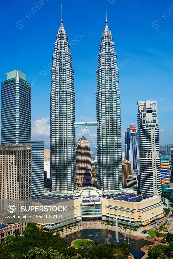 Malaysia, Selangor state, Kuala Lumpur, KLCC Kuala Lumpur City Center, Petronas towers