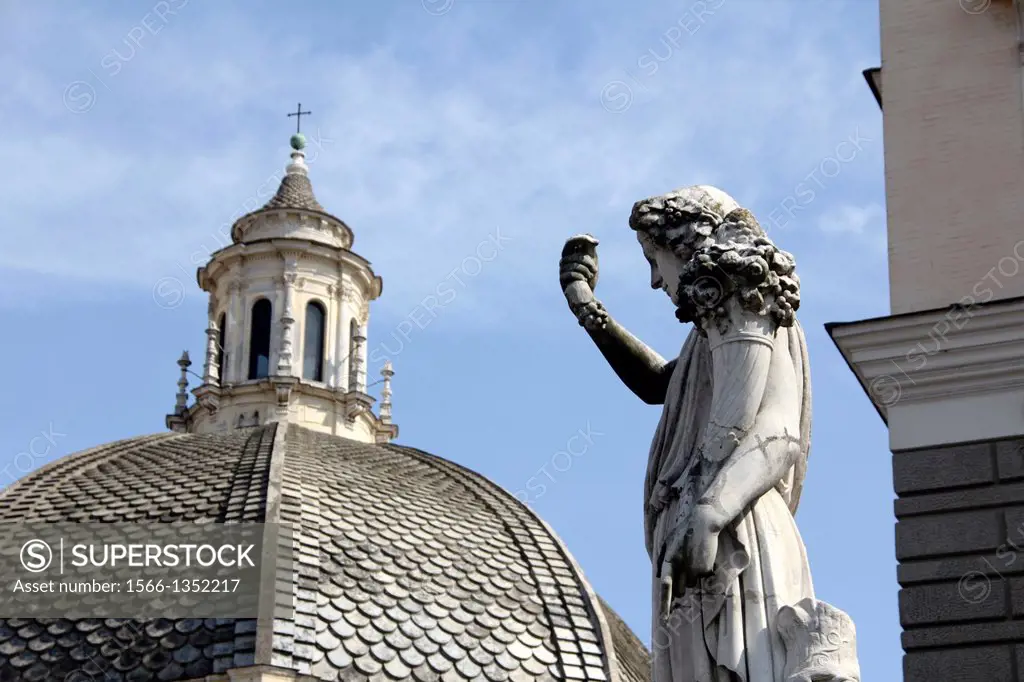 statue in piazza del popolo in rome italy.