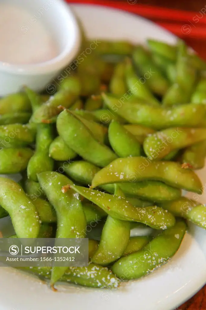 Florida, Fort Ft. Lauderdale, Pei Wei Asian Diner, restaurant, edamame, immature soybeans, plate,.