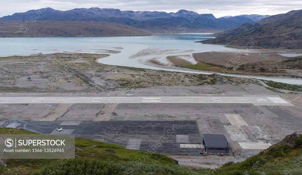 International airport of Narsarsuaq. America, North America, Greenland, Denmark.