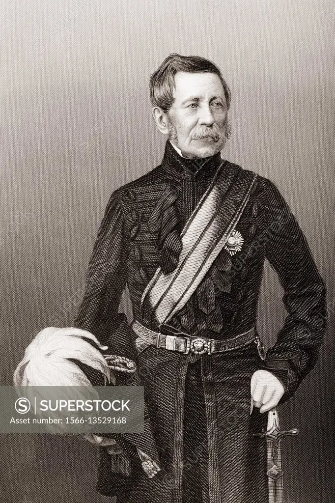 Sir John Fox Burgoyne, 1782-1871. British field marshal. From an engraving by D. J. Pound from a photograph by Mayall. From the book ""The Drawing-Roo...