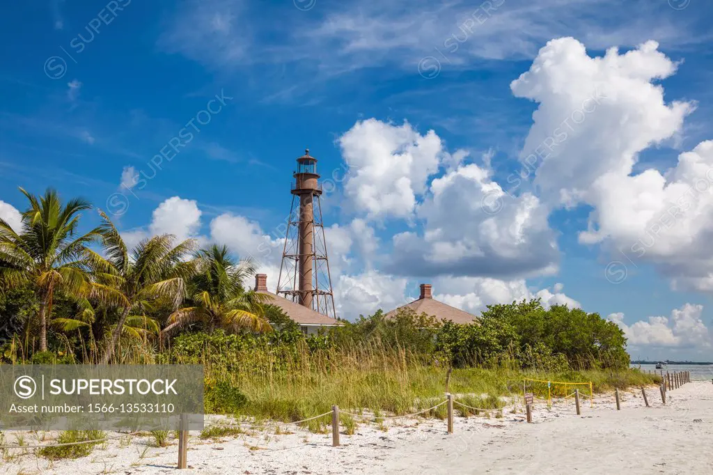 Sanibel Island Lighthouse on Sanibel Island on the Gulf of Mexico Southwest Coast of Florida.