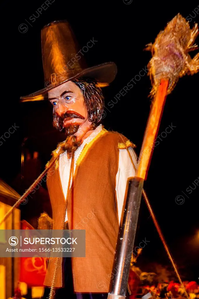 An Effigy Of Guy Fawkes Is Paraded Around The Town Of Lewes During The Annual Guy Fawkes Night Celebrations, Lewes, Sussex, UK.