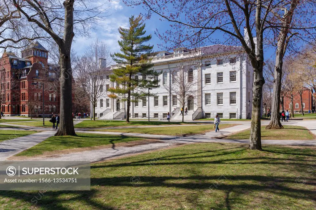 Harvard University campus in spring in Cambridge, MA, USA
