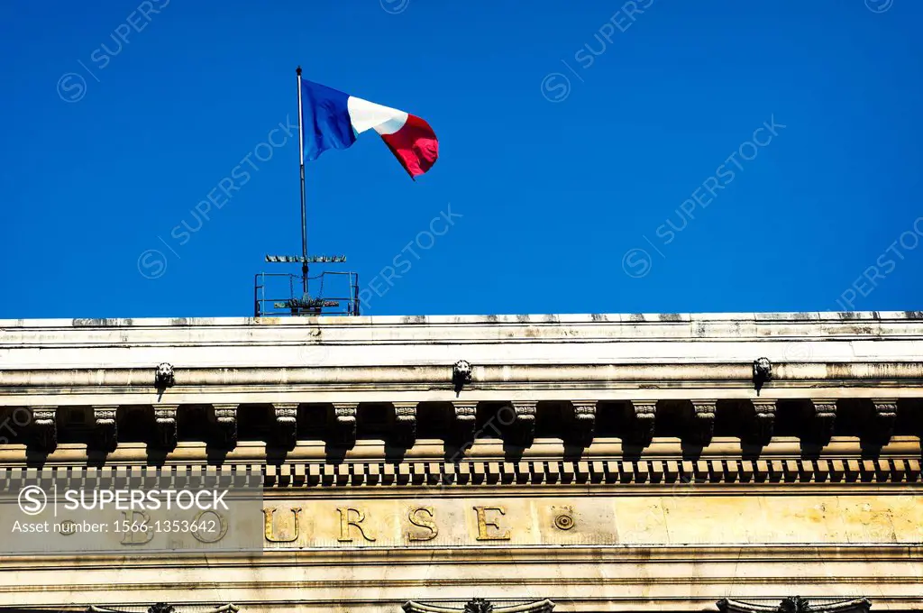 foreground of the Bourse de Paris, France