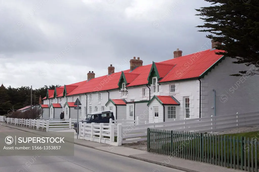 Falkland Islands, Stanley, cottages.