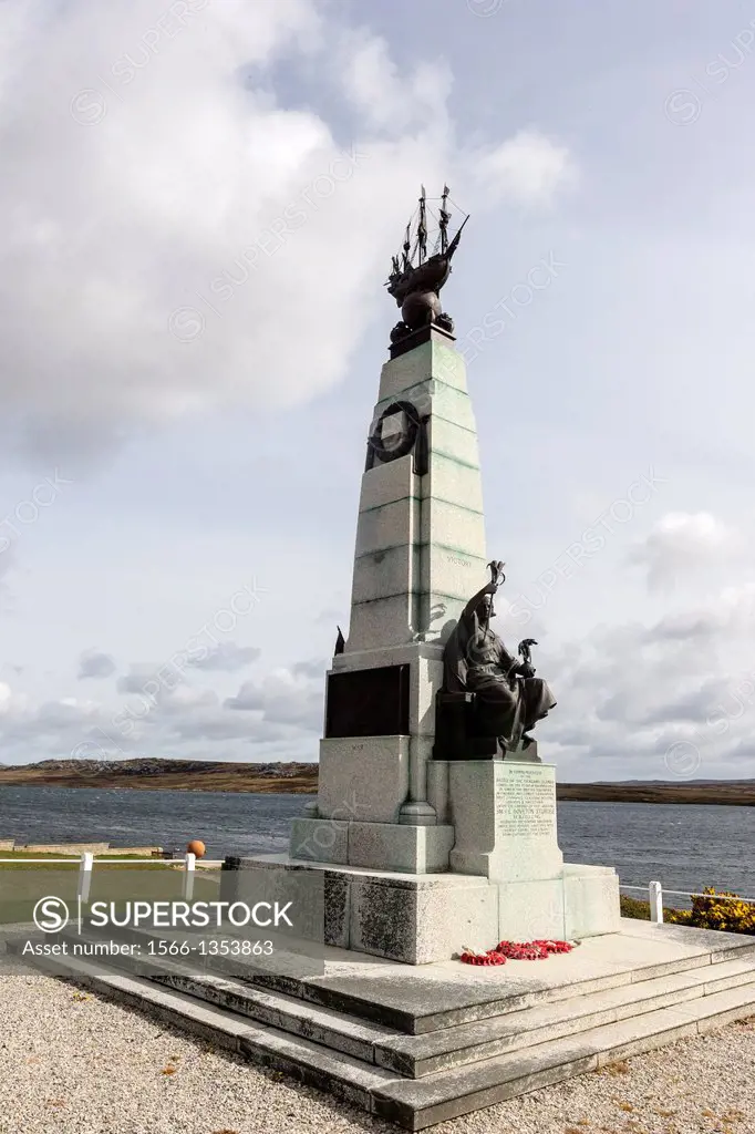 Falkland Islands, Stanley, Headtown, monument commemorates the British victory over the German fleet near the Falklands in 1914.