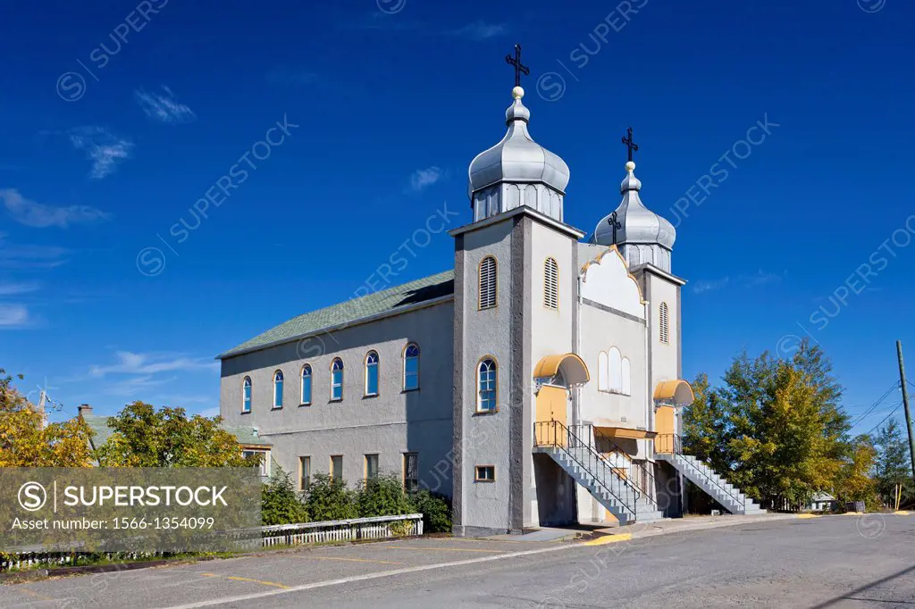 The St. Marys Ukrainian Catholic Church in Flin Flon, Manitoba, Canada.