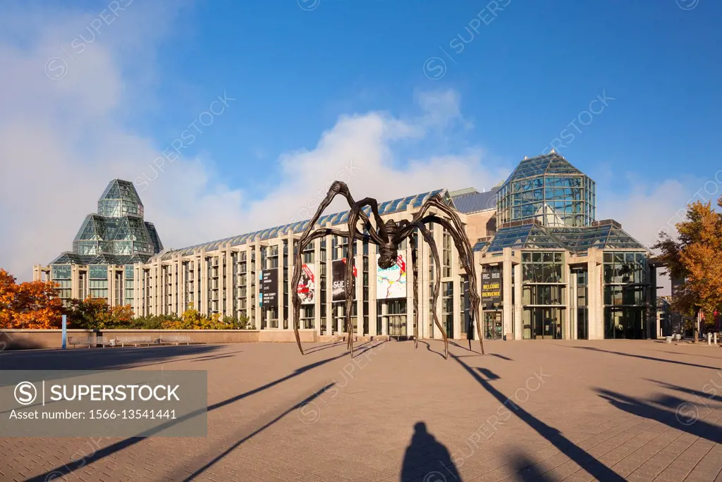 The National Gallery of Canada and the Maman (sculpture) in Ottawa, Ontario, Canada.