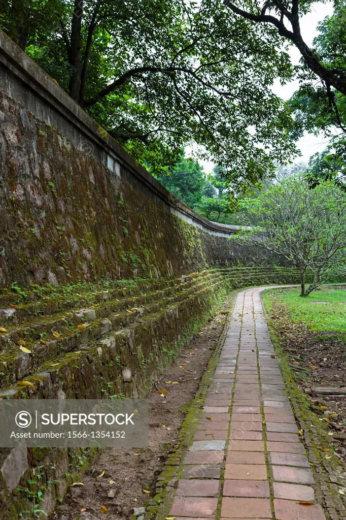 The walled garden at the Tu Duc Emperors tomb near Hue, Vietnam, Asia.