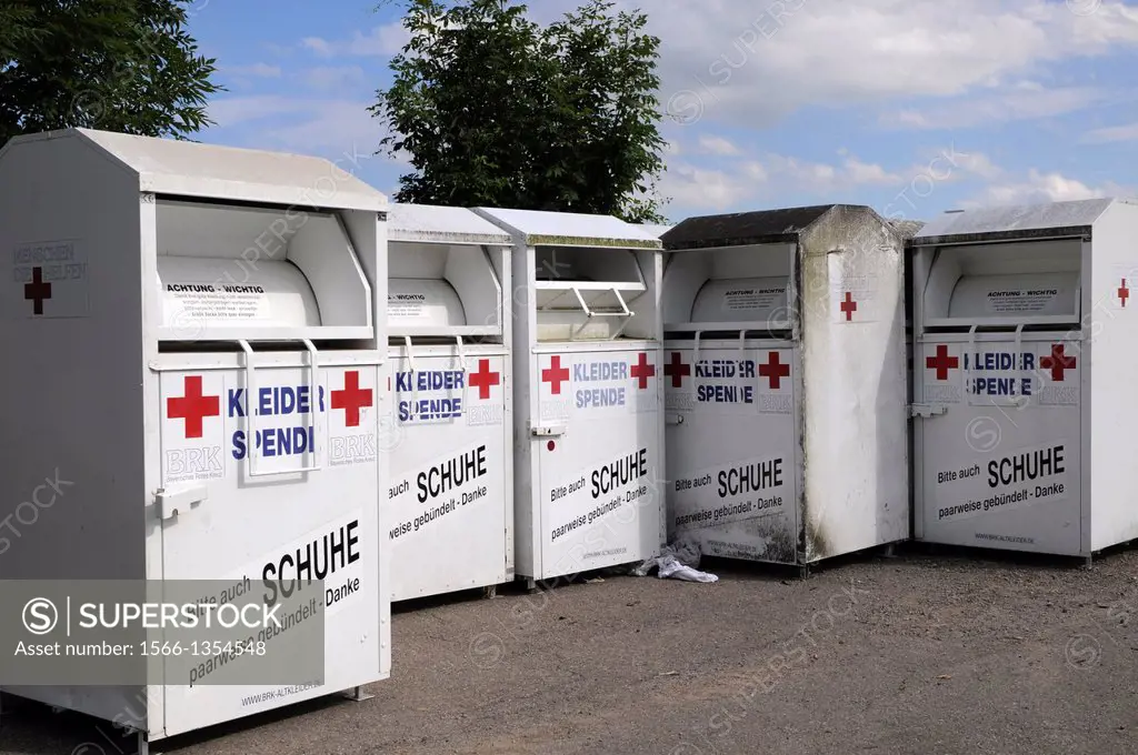 Clothes donation container of the Red Cross in Germany