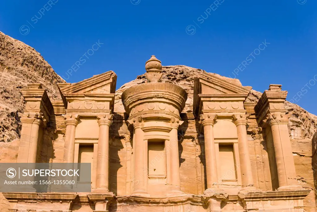 The Monastery or El Deir, Petra, UNESCO Heritage Site, Jordan, Middle East.
