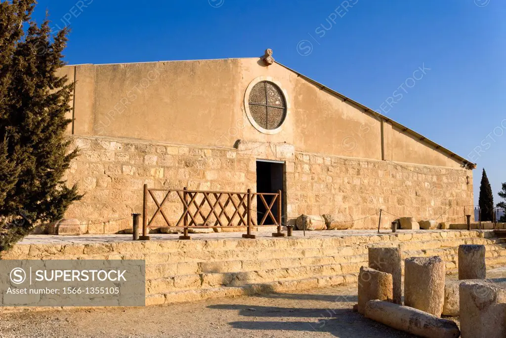 Moses Memorial Church, Mount Nebo, East Bank Plateau, Jordan, Middle East.