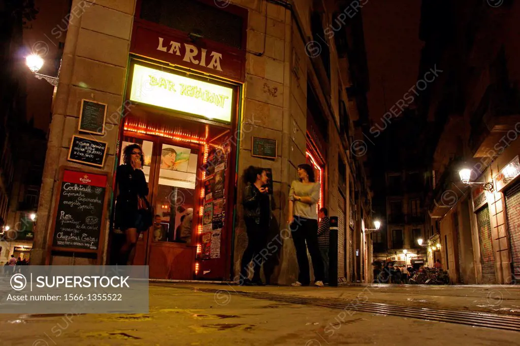 bar, nocturnal, Gothic Quarter, Barcelona, Catalonia, Spain