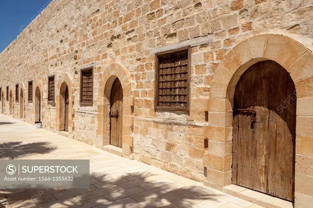 Buildings used as store rooms at the Citadel of Qaitbay, also known as Fort of Qaitbay, Alexandria, Egypt.