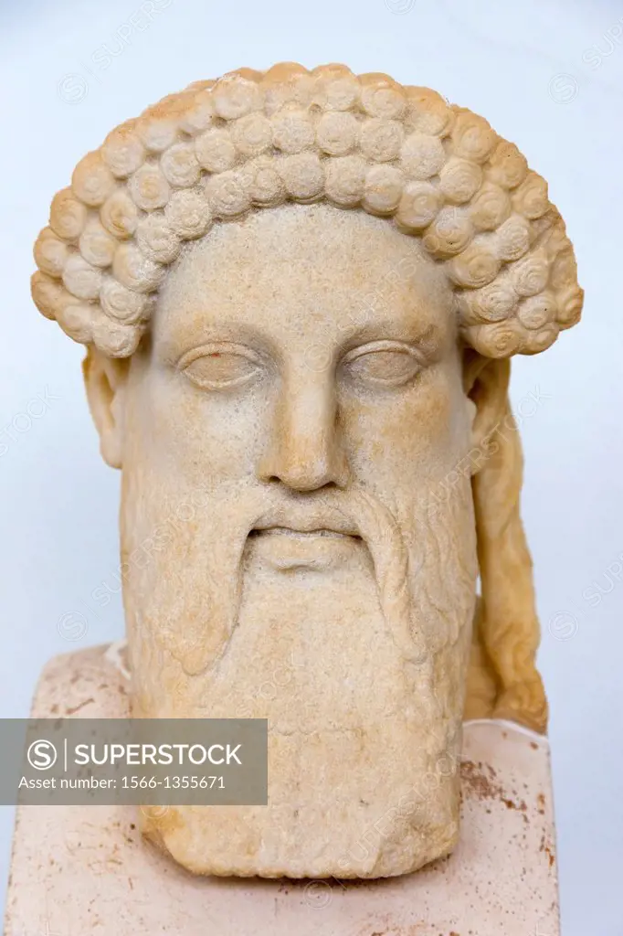 Hermes, stone carving, Delos Museum, Delos Archaeological Site, Delos, near Mykonos, Greece.