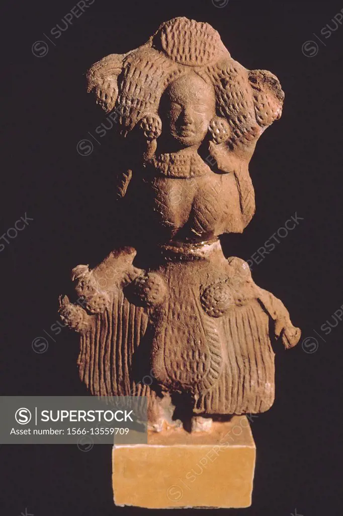 Terracotta female figurine. Bihar, India. Dated: 100 B. C.