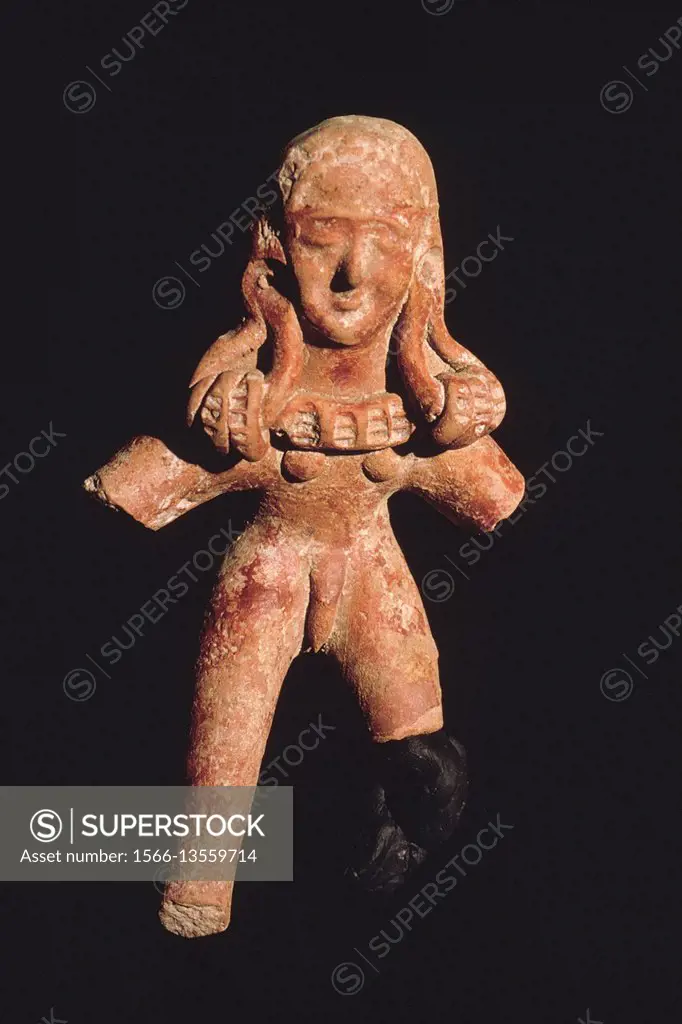Terracotta female figurine. Sunga period. Dated: 100 B. C.