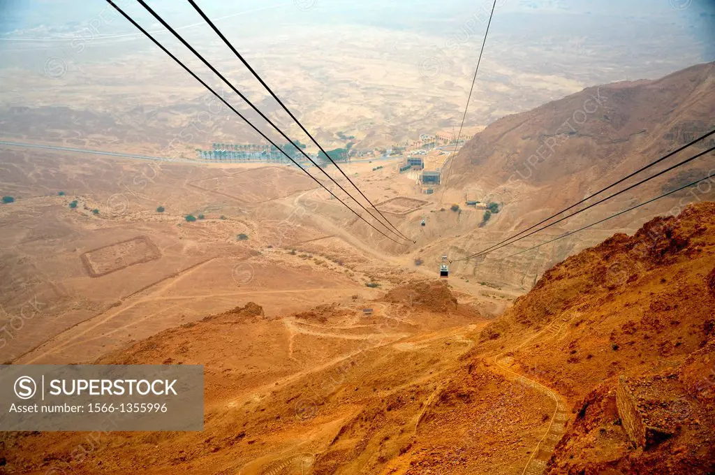 Israel Masada mountain-top retreat cable car.