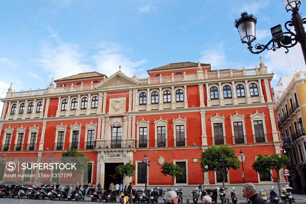Real Audiencia de Sevilla, nowadays the head office of Cajasol, a savings bank. Plaza de San Francisco, Seville, Andalucia, Spain, Europe.