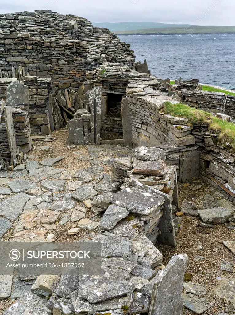 Midhowe Broch is an iron age broch village adjecent to Midhowe Chambered Cairn. Brochs are typical iron age structures found only in Scotland. They we...
