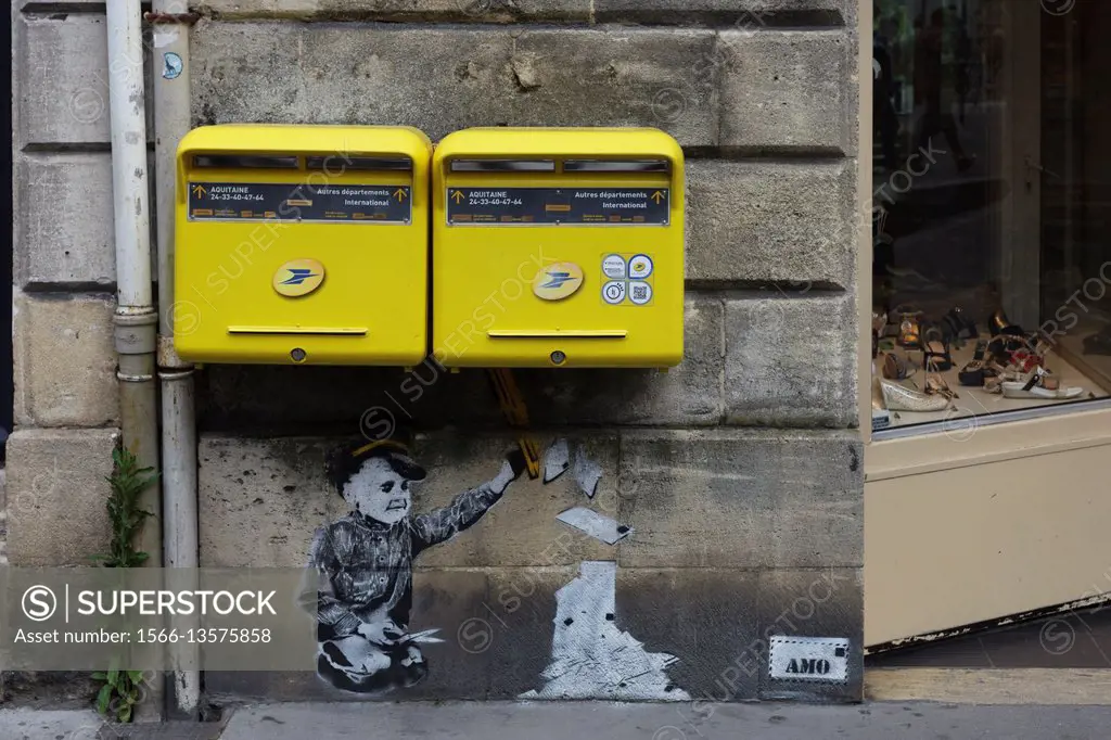 Graffiti in center town of Bordeaux, France