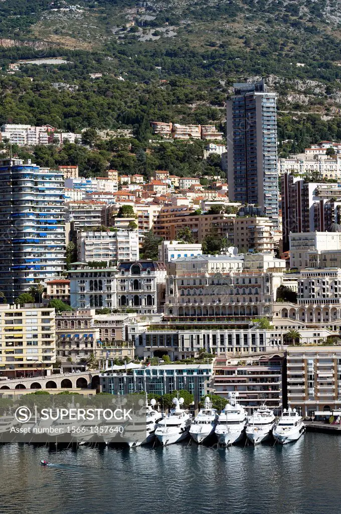 Principality of Monaco, Monte Carlo. Monaco harbour, Port hercule.