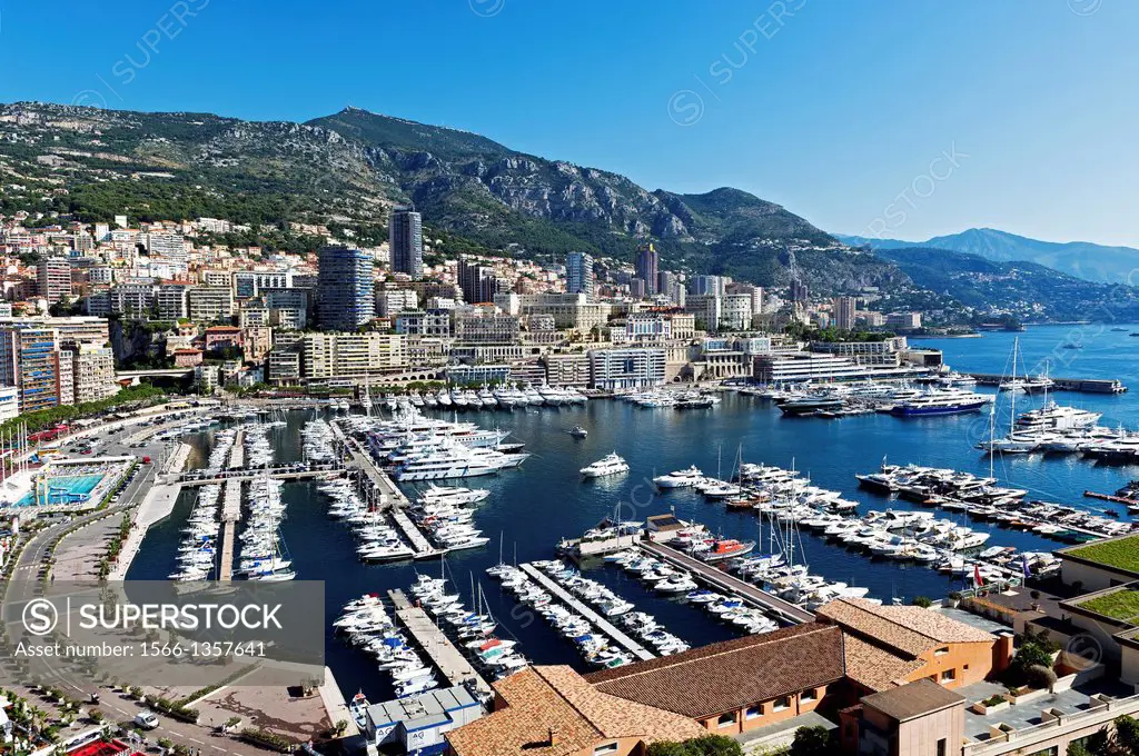 Principality of Monaco, Monte Carlo. Monaco harbour, Port hercule.