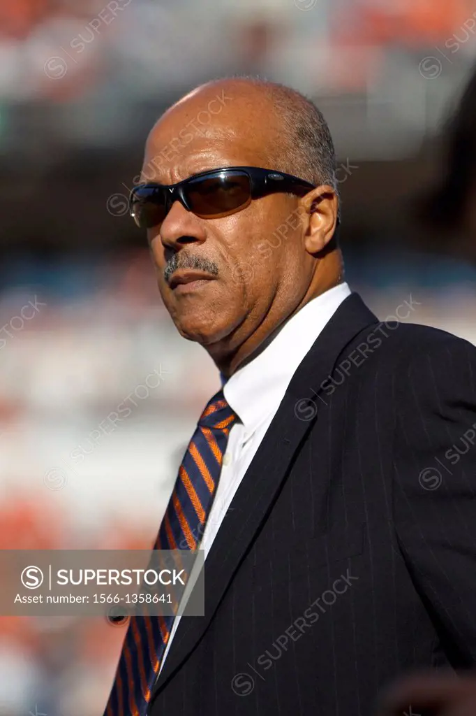 Oct 15, 2011; Charlottesville VA, USA; Virginia Cavaliers athletic director Craig Littlepage on the sidelines during the second quarter against the Ge...