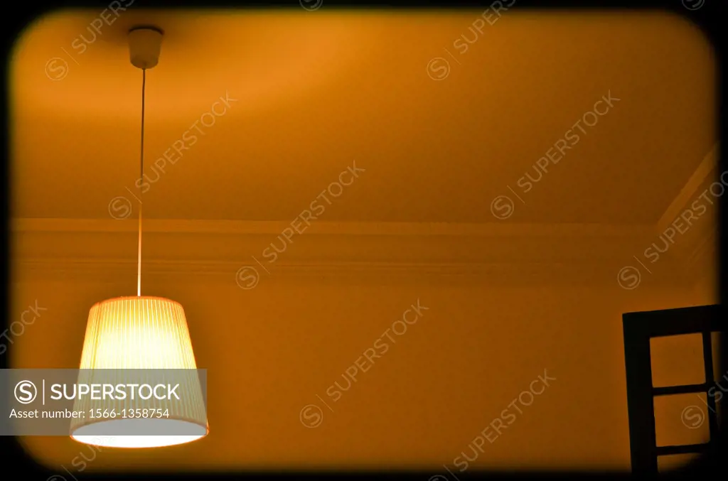 Ceiling lamp lit.
