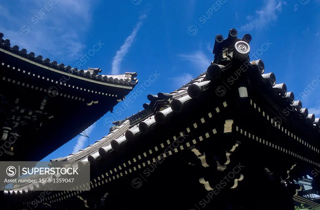 Roof detail of Nishi-Honganji temple,UNESCO World Heritage Site,Kyoto, Japan.