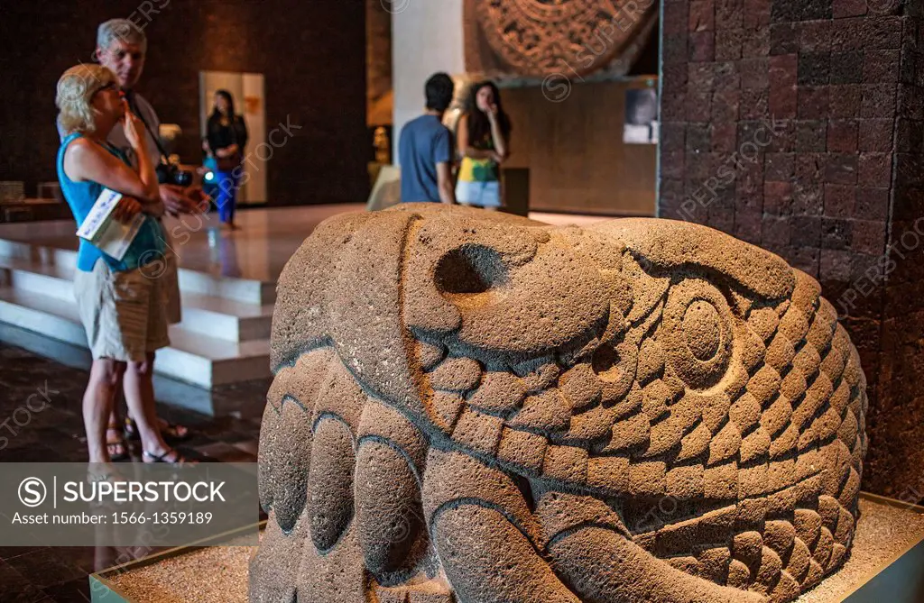 `Cabeza de serpiente emplumada´, Feathered Serpent Head from Tenochtitlan, National Museum of Anthropology. Mexico City. Mexico.