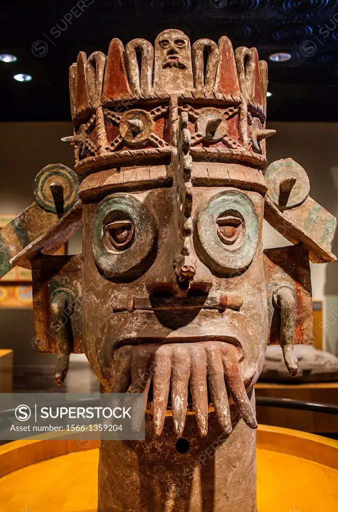 Dios del Agua,God of Water, 900-1500 dc, National Museum of Anthropology. Mexico City. Mexico.