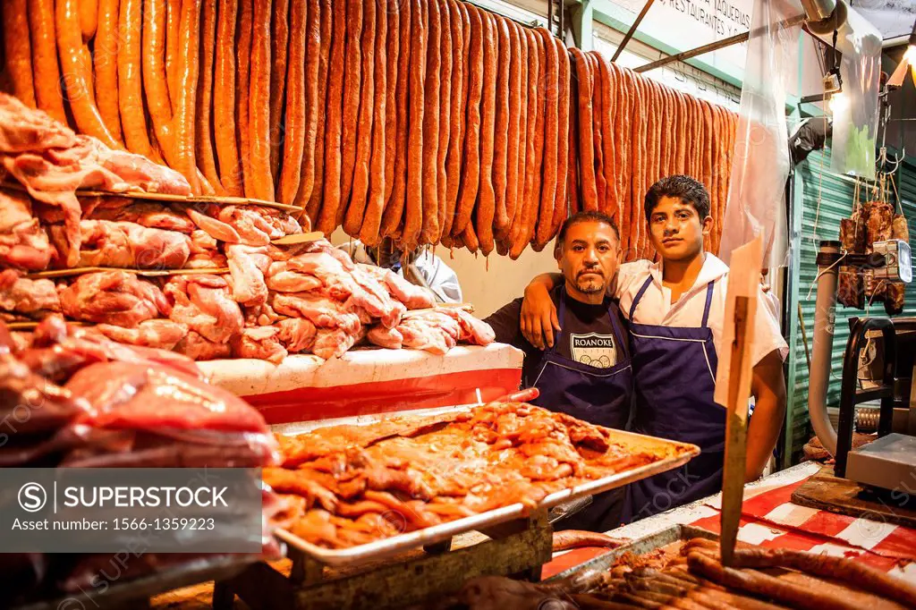 La Merced market, Butcher, Mexico City, Mexico.