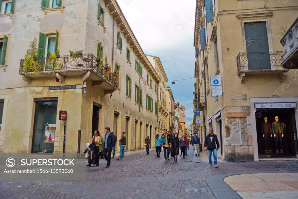 Corso Porta Borsari, Verona, Veneto, Italy.