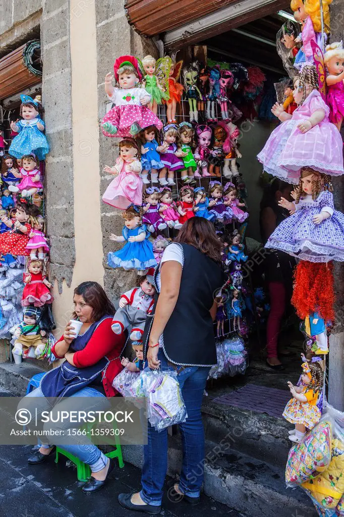 Doll shop, Emiliano Zapata street, Mexico City, Mexico.