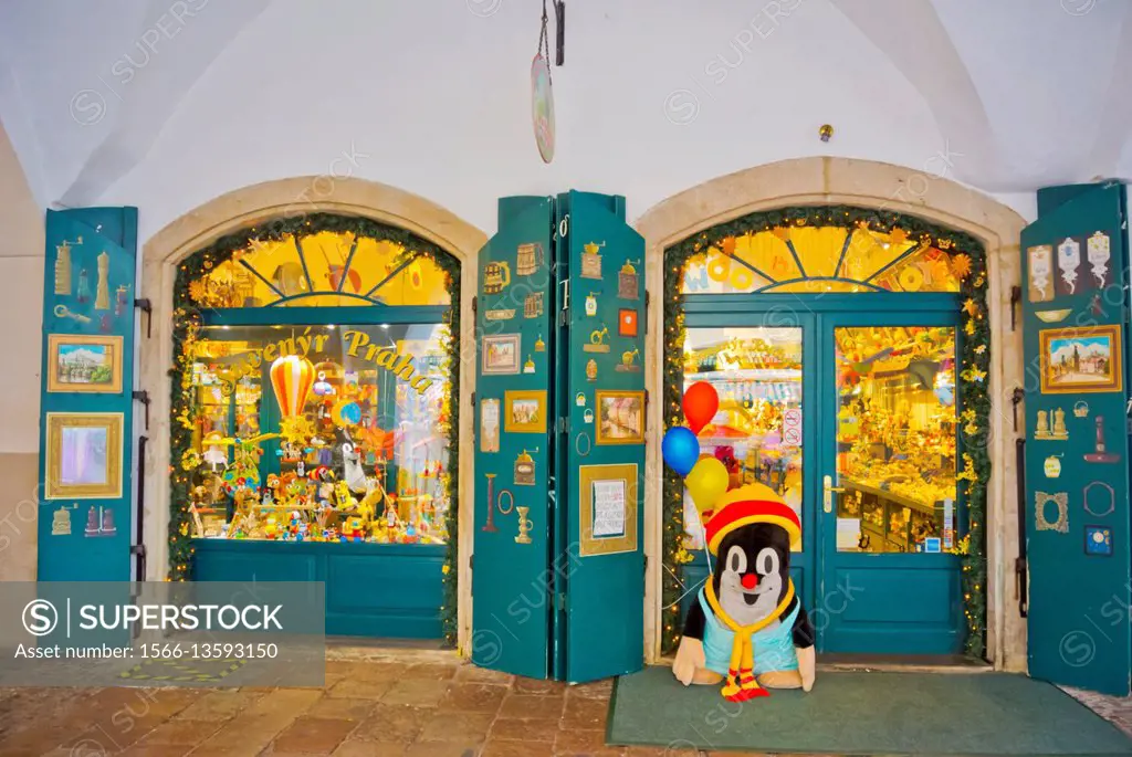 Souvenir shop, Havelska street, old town, Prague, Czech Republic.